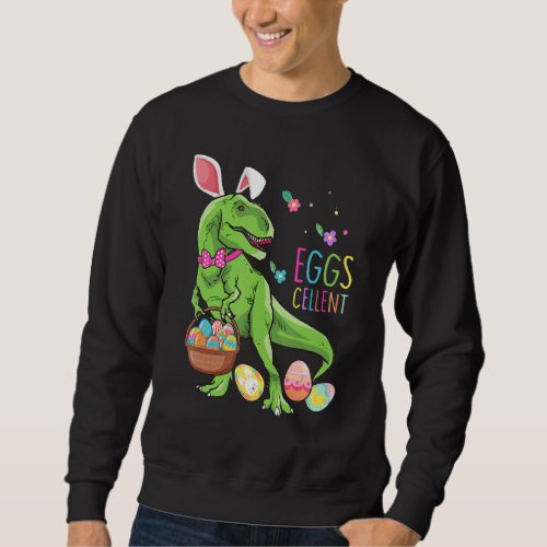 Easter Dinosaur Bunny T Rex Boys Girls Kids Eggs C Sweatshirt