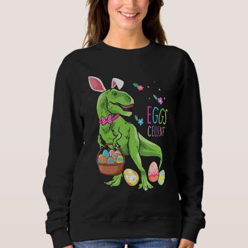 Easter Dinosaur Bunny T Rex Boys Girls Kids Eggs C Sweatshirt