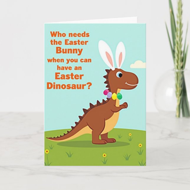 Easter Dinosaur Fun Time Card (Front)