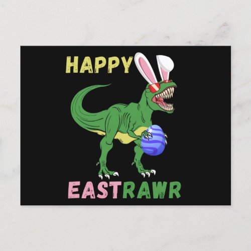  Easter Dinosaur T_Rex Boys Easter DinoHappy Postcard