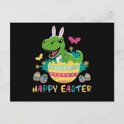  Easter Dinosaur T_Rex Boys Easter DinoHappy Postcard