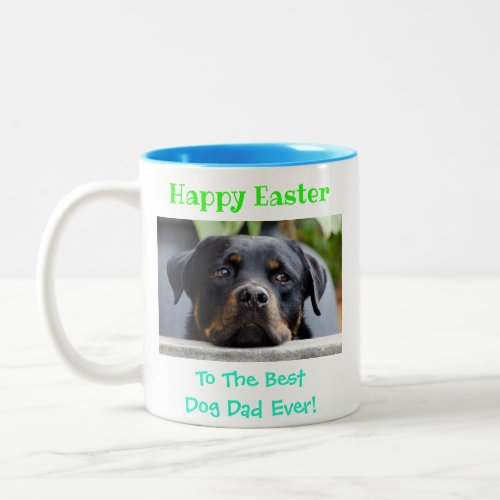 Easter Dog Dad Worlds Best Ever Pet Photo Two_Tone Coffee Mug