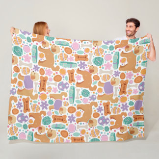 Easter Dogs and Treats Pattern Fleece Blanket