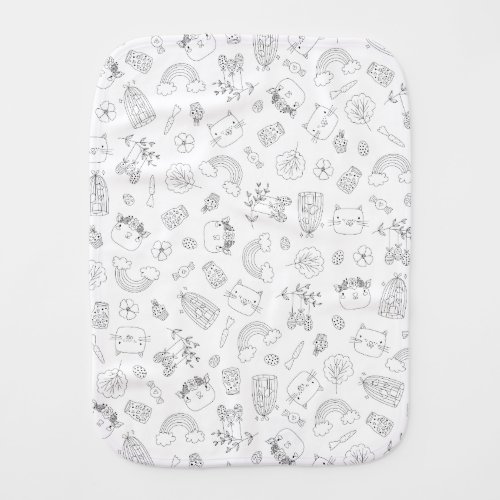 Easter Doodle Kiddie Pattern Baby Burp Cloth