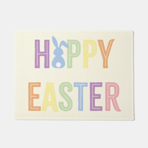 Easter Door Mat Hoppy Easter Word Art