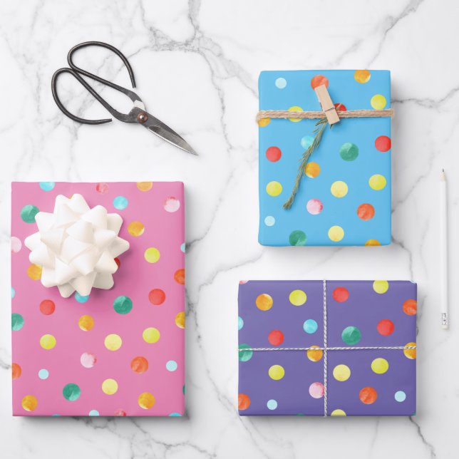 Easter Dots Custom Background Colors Wrapping Paper Sheets (Front)