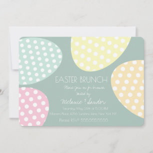 Easter Dotted Eggs Dinner Brunch Family Pastel Invitation