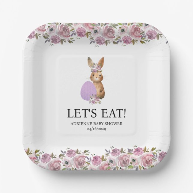 Easter Drinks Baby Shower  Paper Plates (Front)