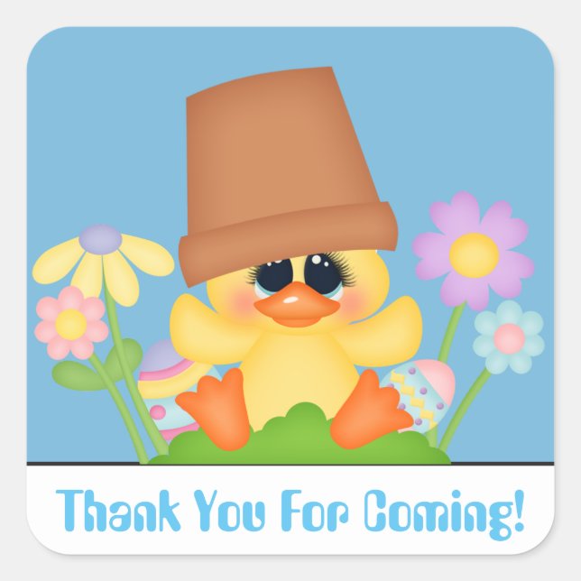 Easter Duck egg hunt Thank you sticker (Front)