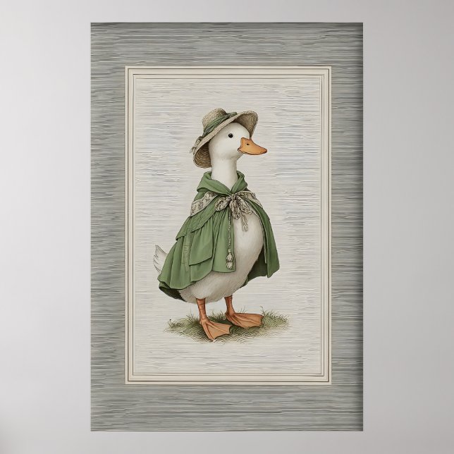 Easter Duck Printable Art, Spring Minimalist Poster (Front)