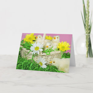 Easter Ducklings in Basket Holiday Card