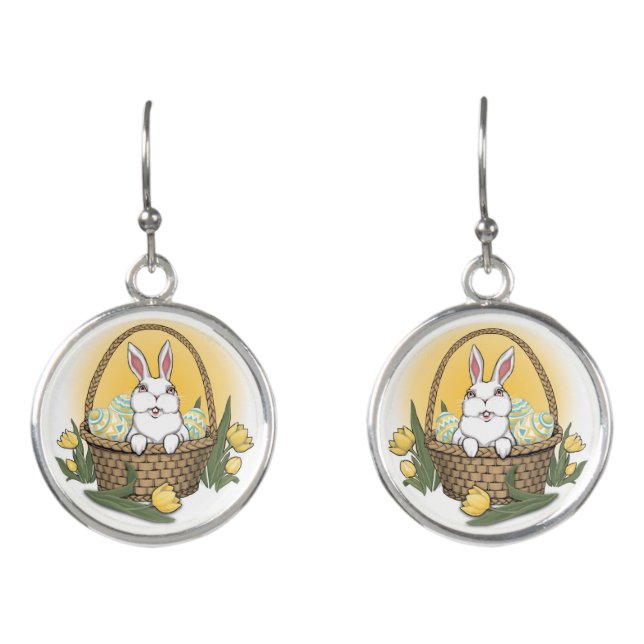 Easter Earring Cute Easter Bunny Costume Jewelry Earrings (Front)
