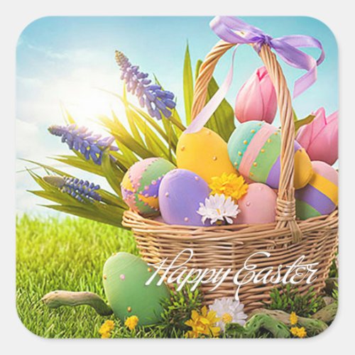 Easter _ Easter Basket Square Sticker