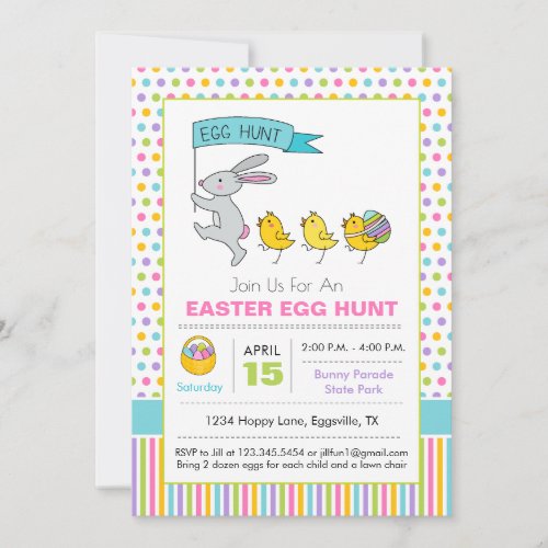 Easter Easter Egg Hunt Invitation Bunny Parade