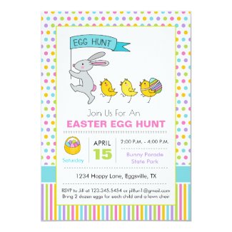 Easter Easter Egg Hunt Invitation Bunny Parade