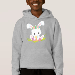 Easter, Easter Eggs, Cute Bunny, White Bunny Hoodie