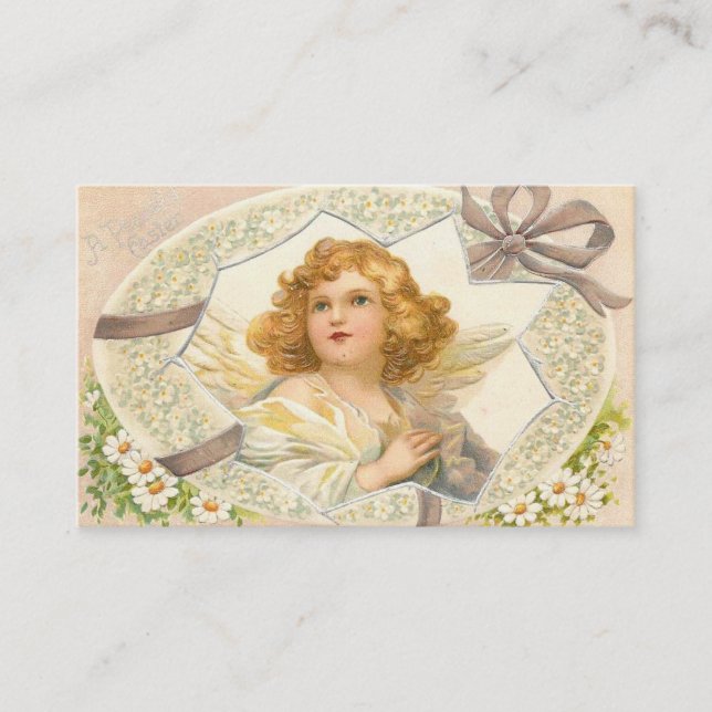 Easter Egg Angel Greeting Business Card (Front)