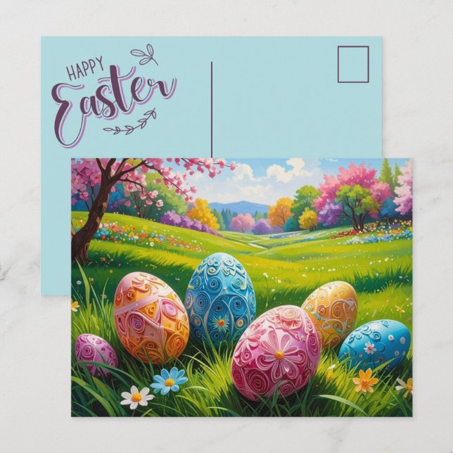 Easter Egg Art Postcard (Front/Back)