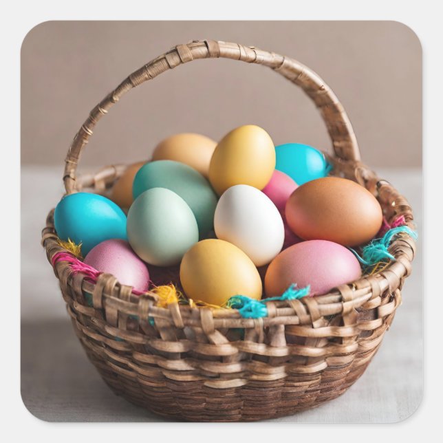 Easter egg Basket  Square Sticker (Front)