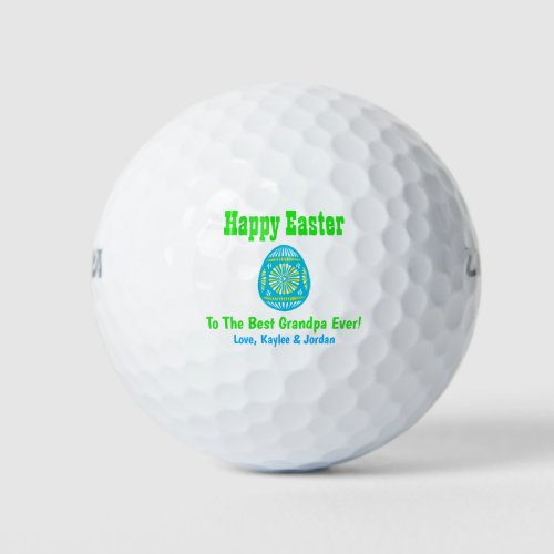 Easter Egg Best Grandpa Ever Grandkids Blue Golf Balls
