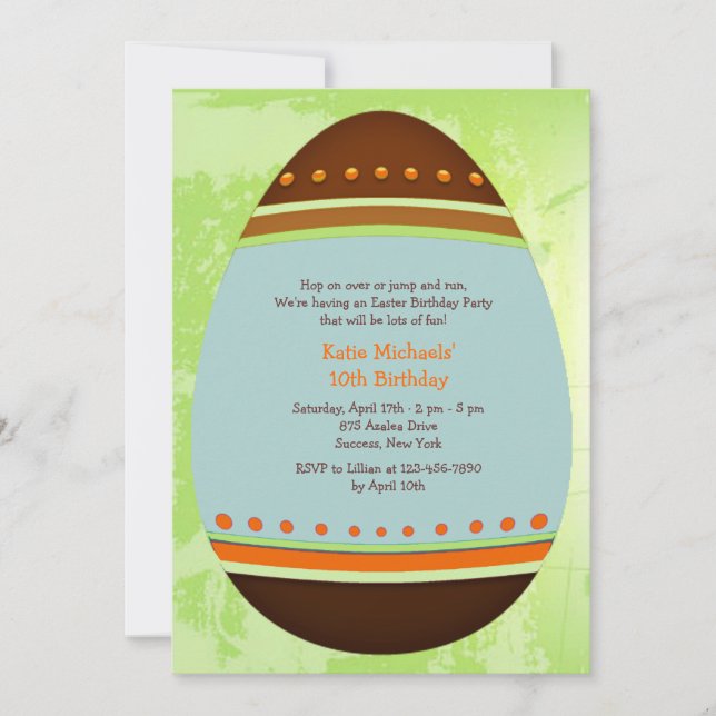 Easter Egg Birthday Party Invitation (Front)