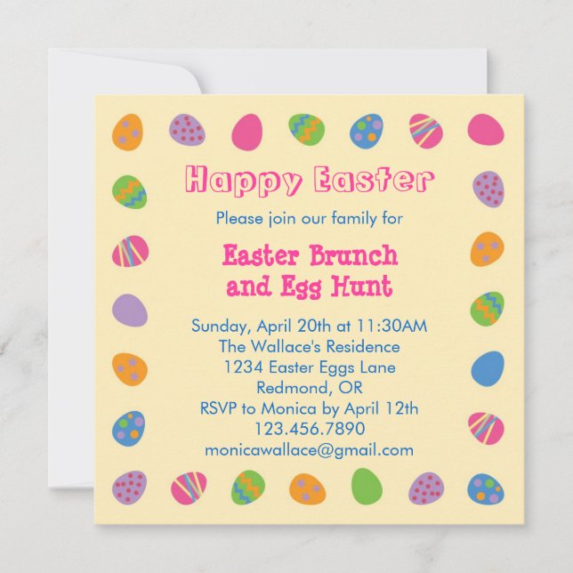 Easter Egg Border Invitation (Front)