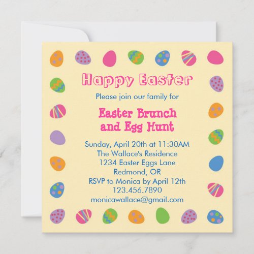 Easter Egg Border Invitation