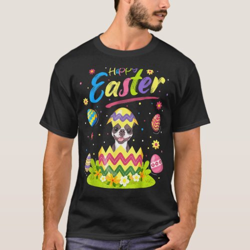 Easter Egg  Boston Terrier Dog Happy Easter T_Shirt