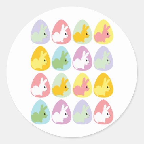 Easter Egg Bunnies Classic Round Sticker