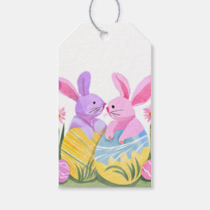 Easter Egg Bunnies Pastel Watercolor Gift Tags