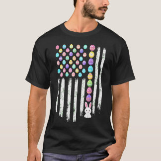 Easter Egg Bunny American Flag Patriotic T-Shirt