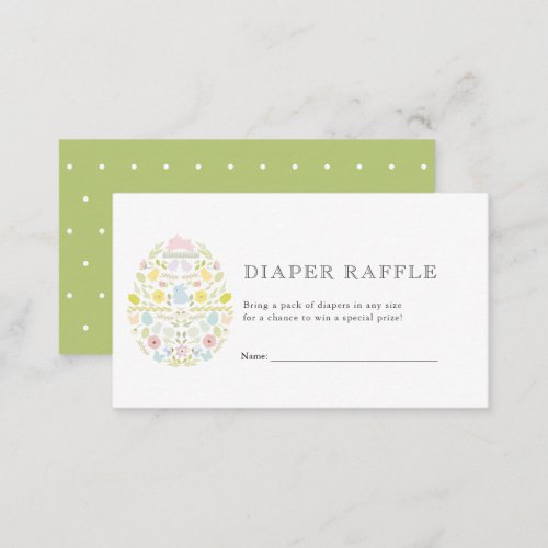 Easter Egg Bunny Baby Shower Diaper Raffle Ticket Enclosure Card