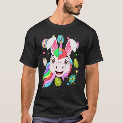 Easter Egg  Bunny Ear Unicorn Face Easter Sunday T_Shirt