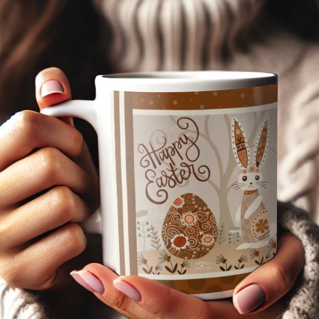 Easter Egg Bunny Folk Cute Your Name Inspirivity Coffee Mug (Creator Uploaded)
