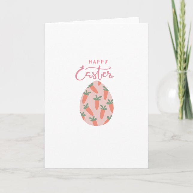 Easter Egg & Carrots Holiday Card (Front)
