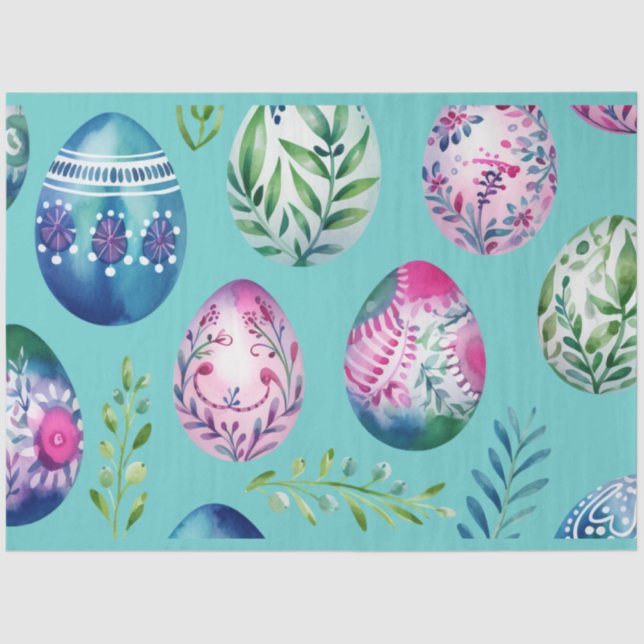 Easter Egg Collage in Bright Colors Tissue Paper (Front)