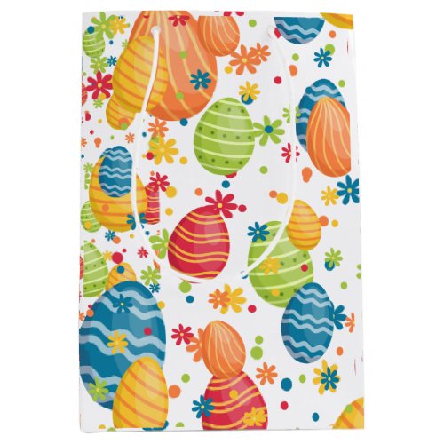Easter Egg Colorful Spring Holiday Pattern Medium Gift Bag