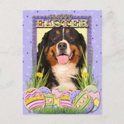 Easter Egg Cookies  Bernese Mountain Dog Holiday Postcard