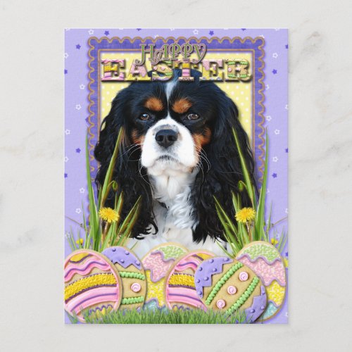 Easter Egg Cookies _ Cavalier _ Tri_color Holiday Postcard