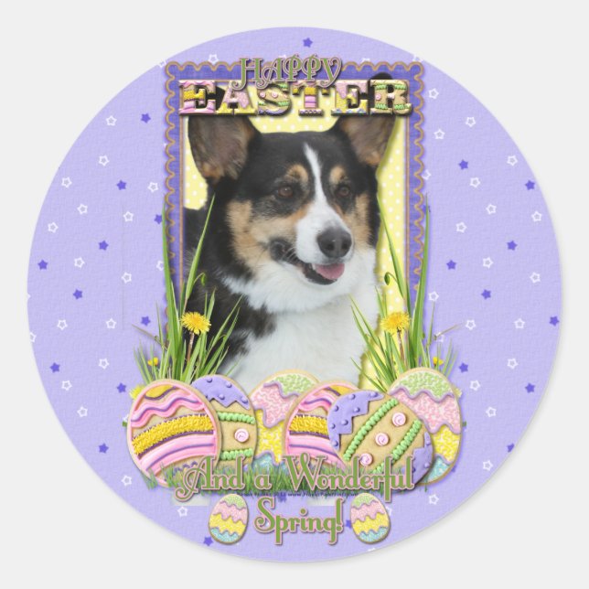 Easter Egg Cookies - Corgi Classic Round Sticker (Front)