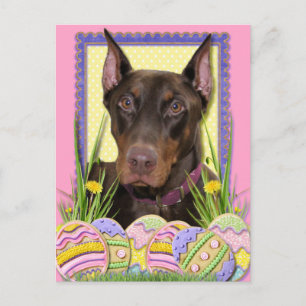 Easter Egg Cookies - Doberman Holiday Postcard