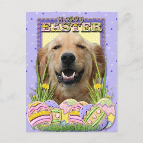 Easter Egg Cookies _ Golden Retriever Holiday Postcard