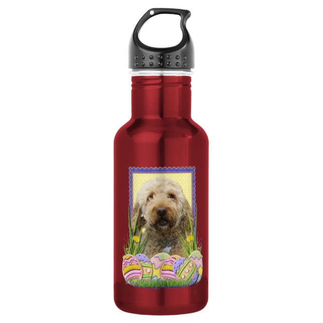 Easter Egg Cookies - GoldenDoodle Water Bottle (Front)