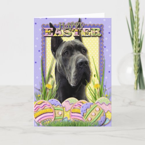 Easter Egg Cookies  Great Dane  Gray Holiday Card
