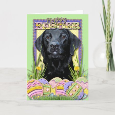 Easter Egg Cookies — Labrador — Black Holiday Card