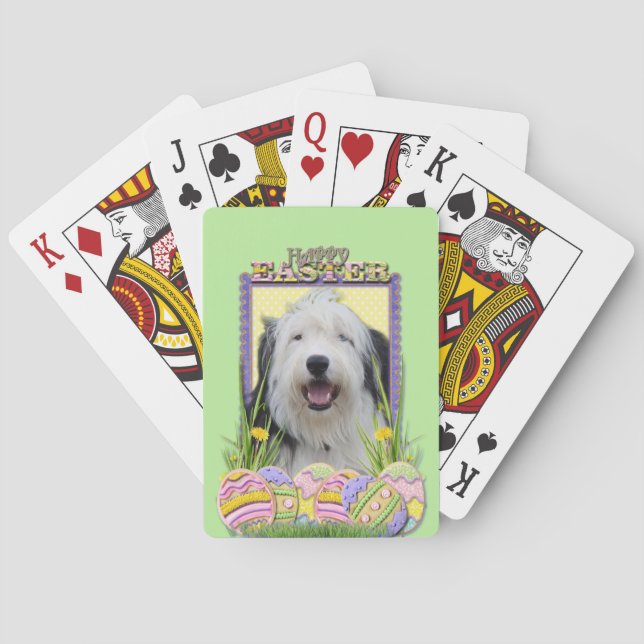 Easter Egg Cookies - Old English Sheepdog Poker Cards (Back)