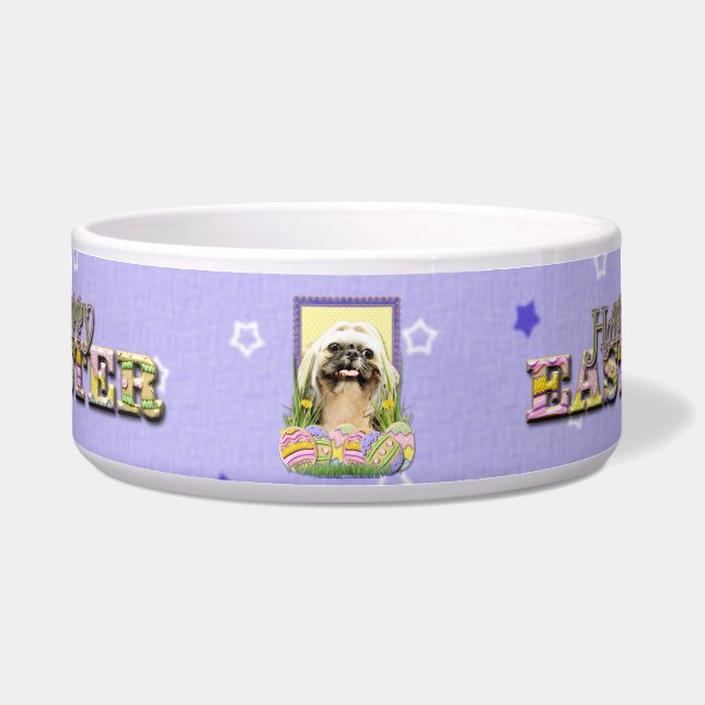 Easter Egg Cookies - Shih Tzu - Opal Bowl (Front)