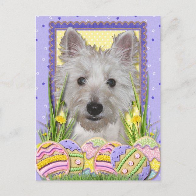 Easter Egg Cookies - West Highland Terrier - Tank Holiday Postcard (Front)