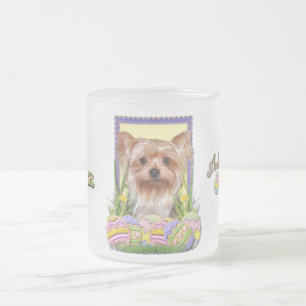 Easter Egg Cookies - Yorkshire Terrier Frosted Glass Coffee Mug
