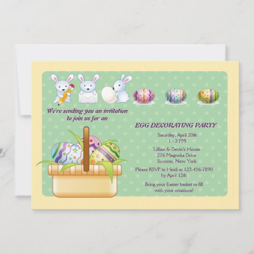 Easter Egg Decorating Party Invitation